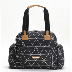 MY Collection Prisma Digital Leather/Fabric Diaper Bag