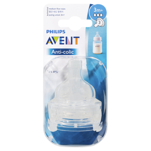 Avent Teat Silicone Med 3m+